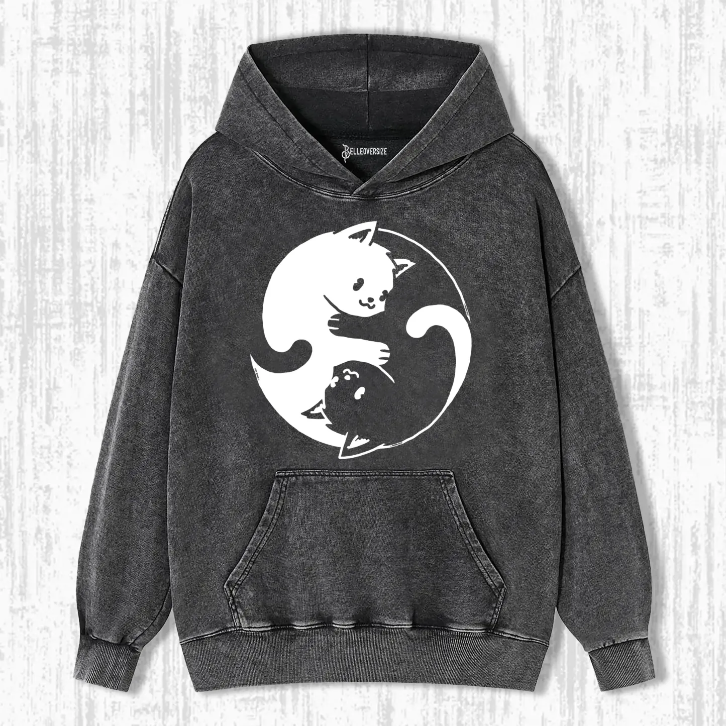 YIN YANG CAT HOODIE