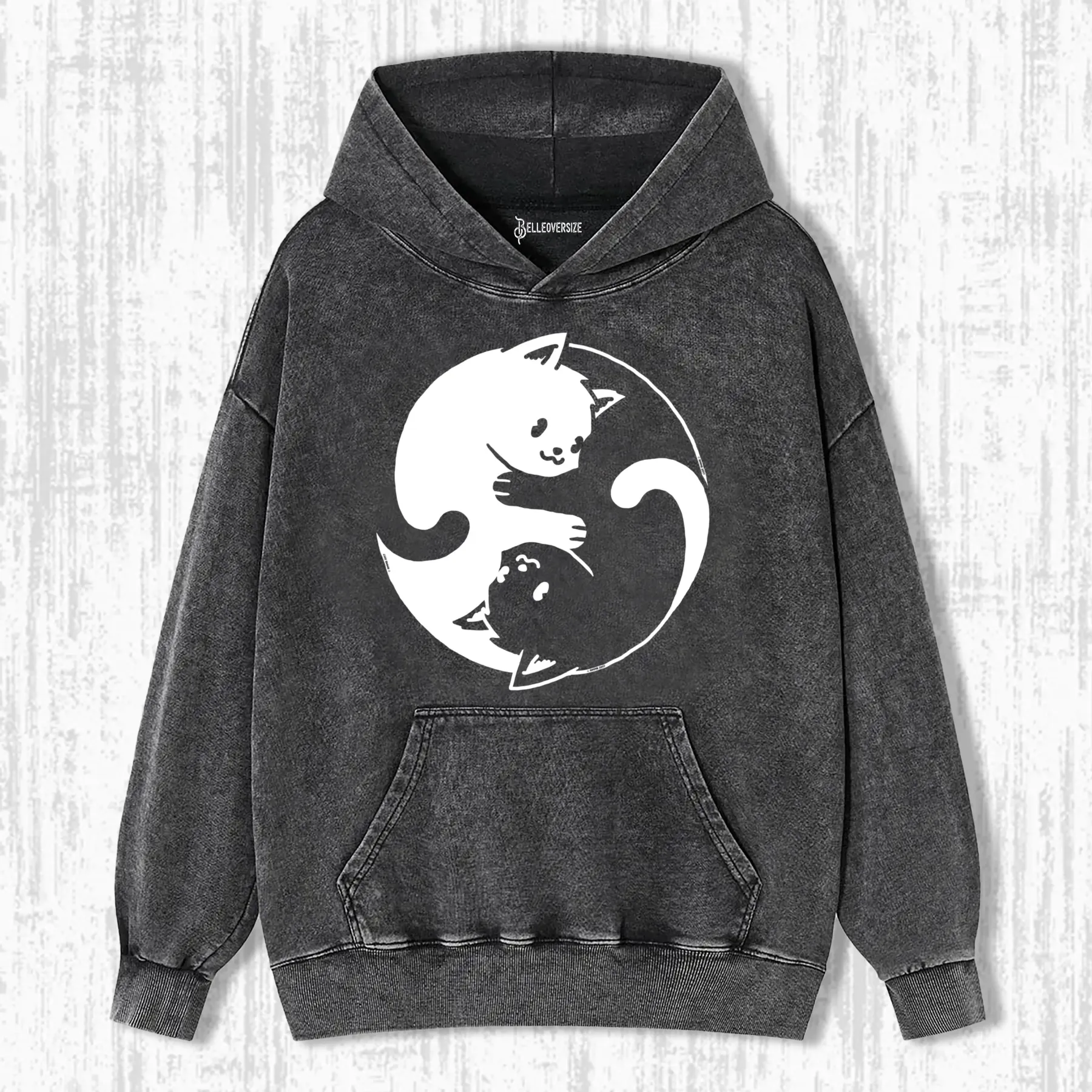 YIN YANG CAT HOODIE