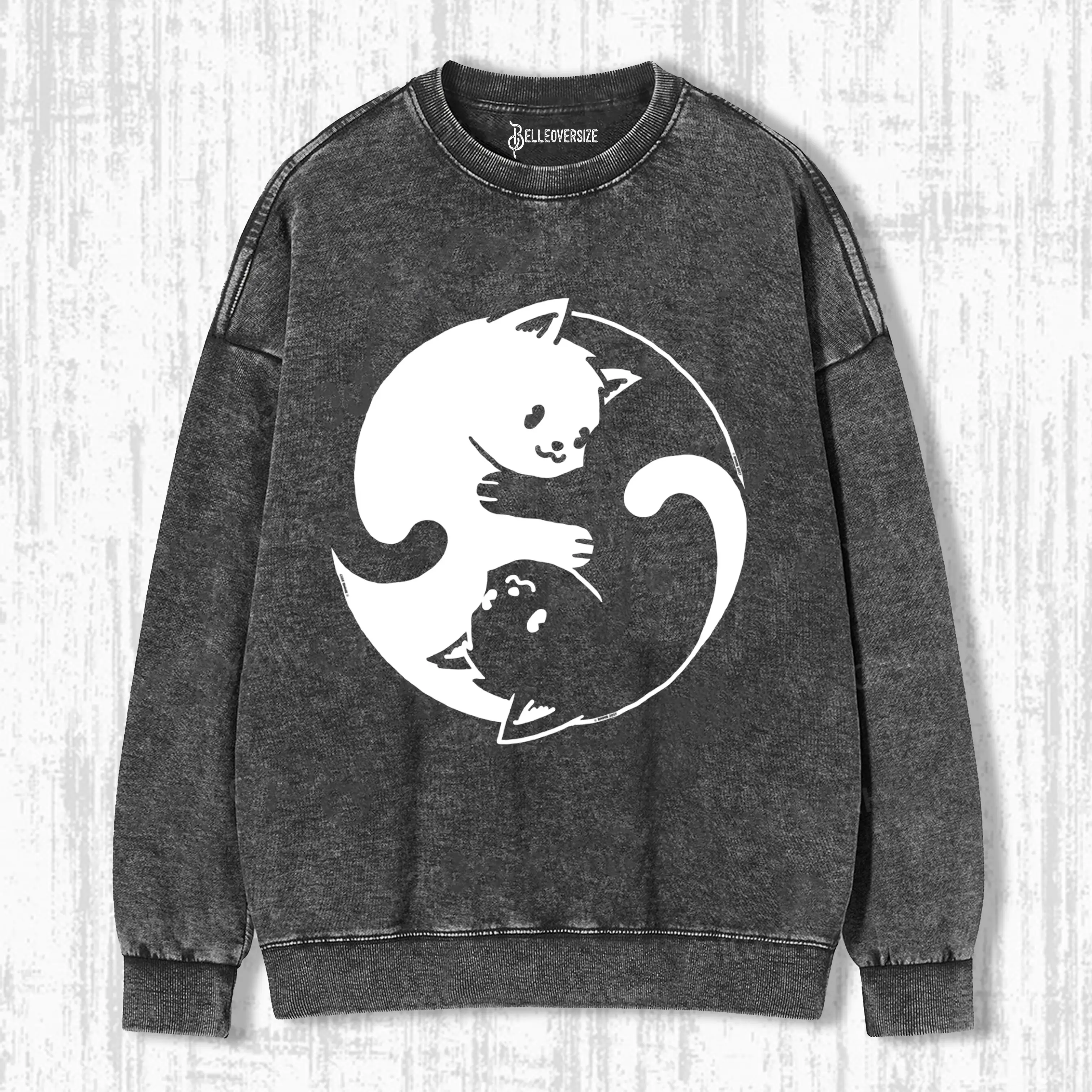 YIN YANG CAT SWEATSHIRTS 