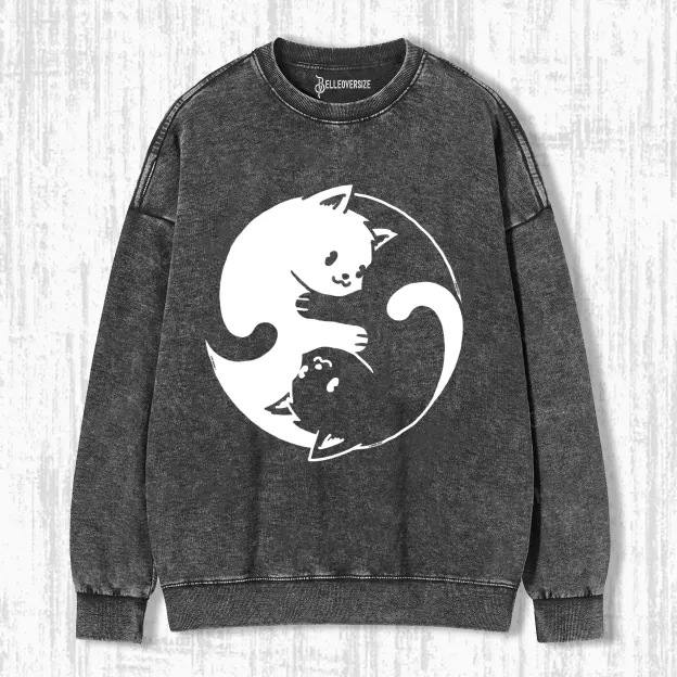 YIN YANG CAT SWEATSHIRTS 