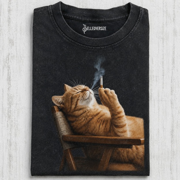 SMOKING CAT T-SHIRT