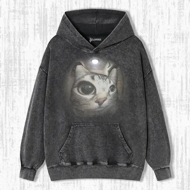 strange cat. HOODIE