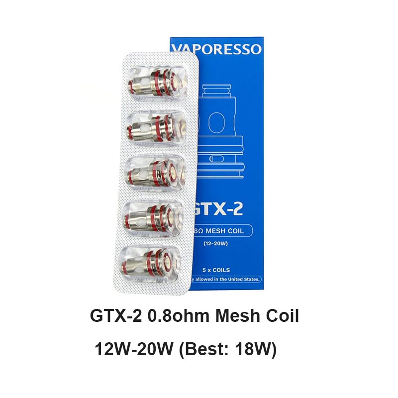 [Global-CN02] Vaporesso GTX Coil for Target 80 / Target PM30 , GTX One / Go 40 / Go 80, GEN Nano / Air 40 / PT60 / PT80 S / Gen160 / FIT 40, Xiron, Luxe PM40 / PM80 / PM80 S, SWAG PX80, Luxe XR / XR MAX / X PRO / LUXE X2 (5pcs/pack)