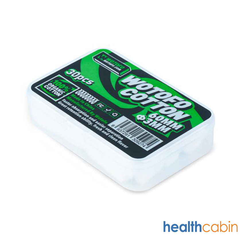 [Global-CN02][Pre-order] 30pcs Wotofo Agleted Organic Cotton (3mm)Upgraded version