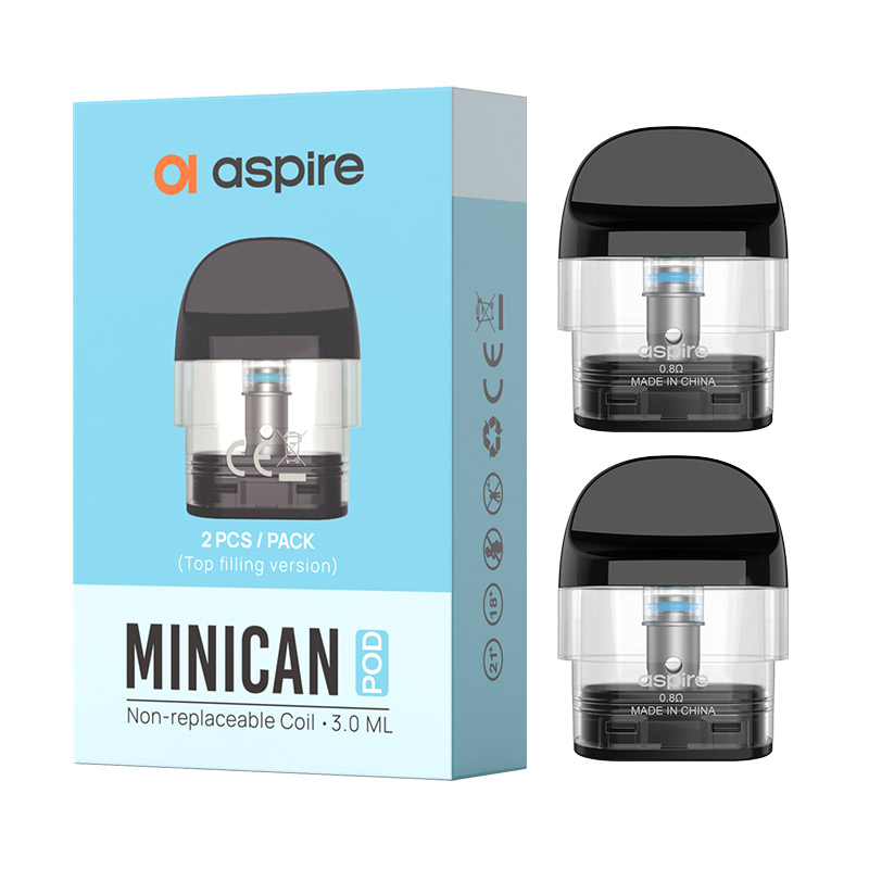 [Global-CN02] Aspire Minican for Minican 2 / Minican+ / Minican / Minican 3 / Minican 3 Pro / Minican 4 / Minican 4 Plus Pod Cartridge 2ml / 3ml (2pcs/pack)