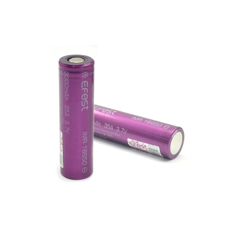 [Global-CN04] 2pc Efest IMR 18650 3000mAh 35A Flat Top Li-ion Rechargeable Battery