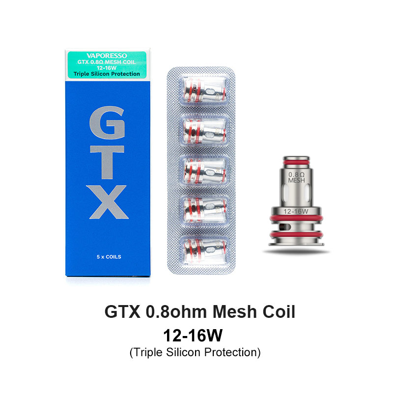 [Global-CN02] Vaporesso GTX Coil for Target 80 / Target PM30 , GTX One / Go 40 / Go 80, GEN Nano / Air 40 / PT60 / PT80 S / Gen160 / FIT 40, Xiron, Luxe PM40 / PM80 / PM80 S, SWAG PX80, Luxe XR / XR MAX / X PRO / LUXE X2 (5pcs/pack)