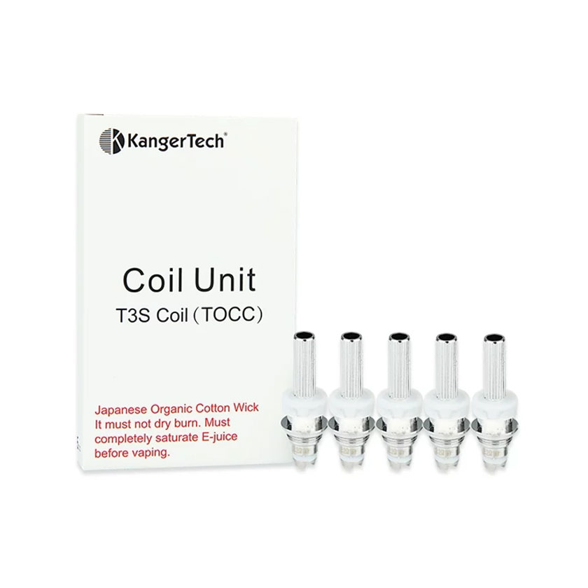 [Global-CN02] Kangertech TOCC (Organic Cotton Coil) for KangerTech T3S & MT3S Bottom Coil Clearomizers (5pcs/pack)
