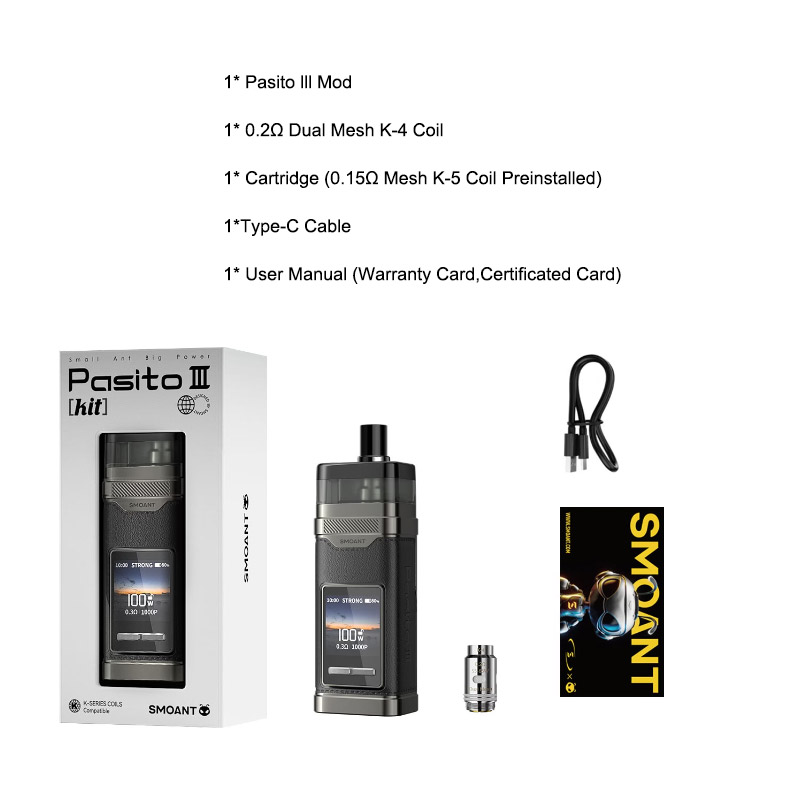 [Global-CN02] Smoant Pasito III Pod Mod Kit 2800mAh 7ml 