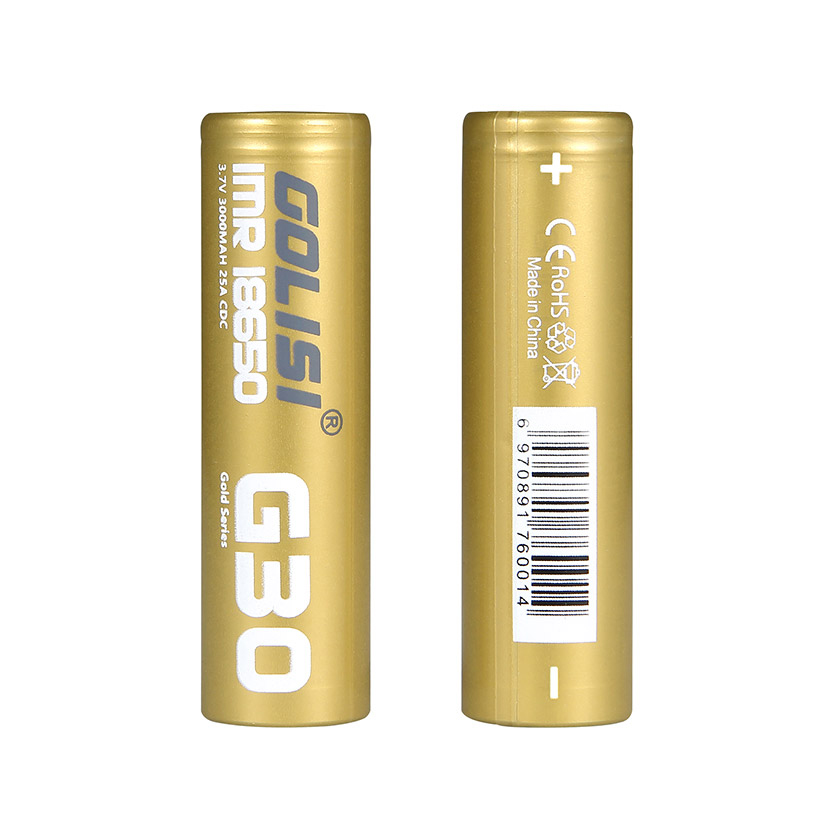 [Global-CN04] 2pcs Golisi G30 IMR 18650 3000mAh 25A Flat Top Li-ion Rechargeable Battery