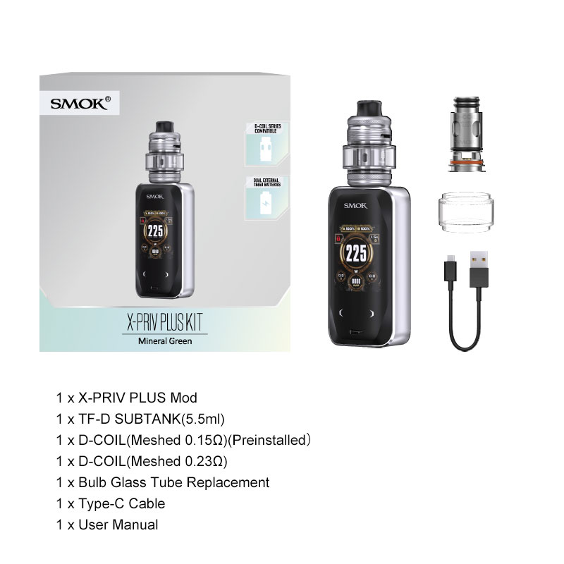 [Global-CN02][Pre-order] SMOK X-PRIV Plus Mod Kit TF-D Sub-ohm Tank 225W 5.5ml