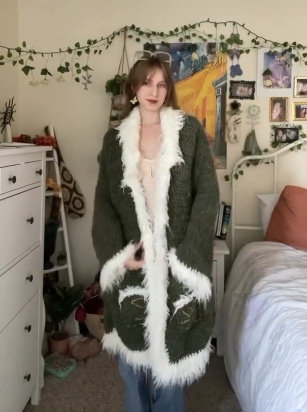 Callistari Bohemian Crochet Patterned Wool Woat