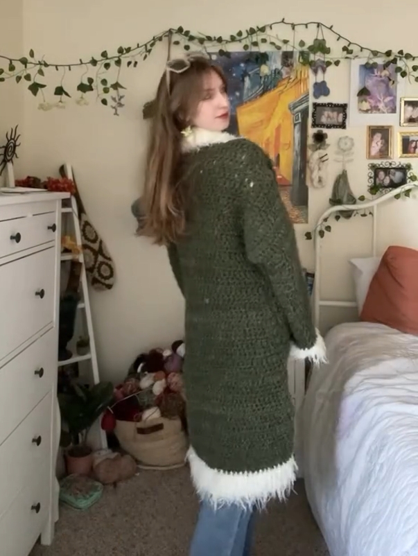 Callistari Bohemian Crochet Patterned Wool Woat