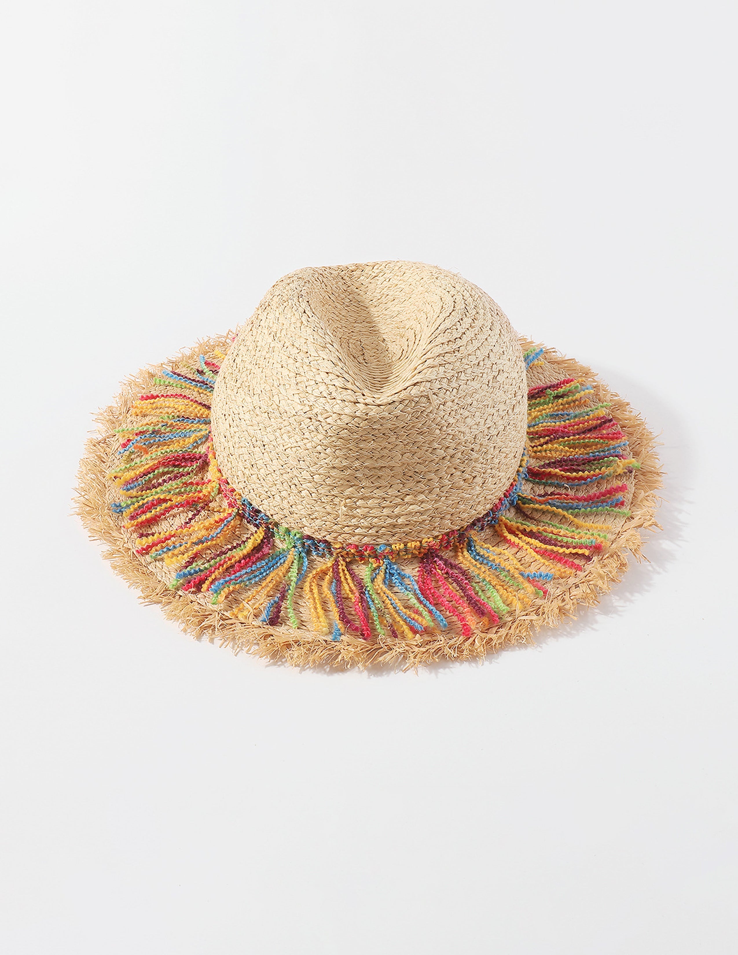 Colorful Cotton Rope Tassel Straw Hat-CALLISTARI