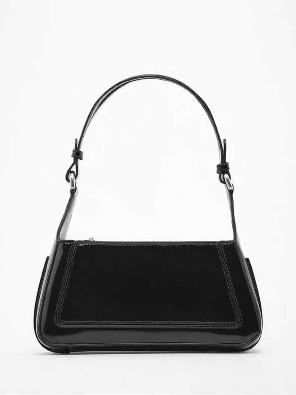 Square Faux Patent Finished Shoulder Bag-CALLISTARI