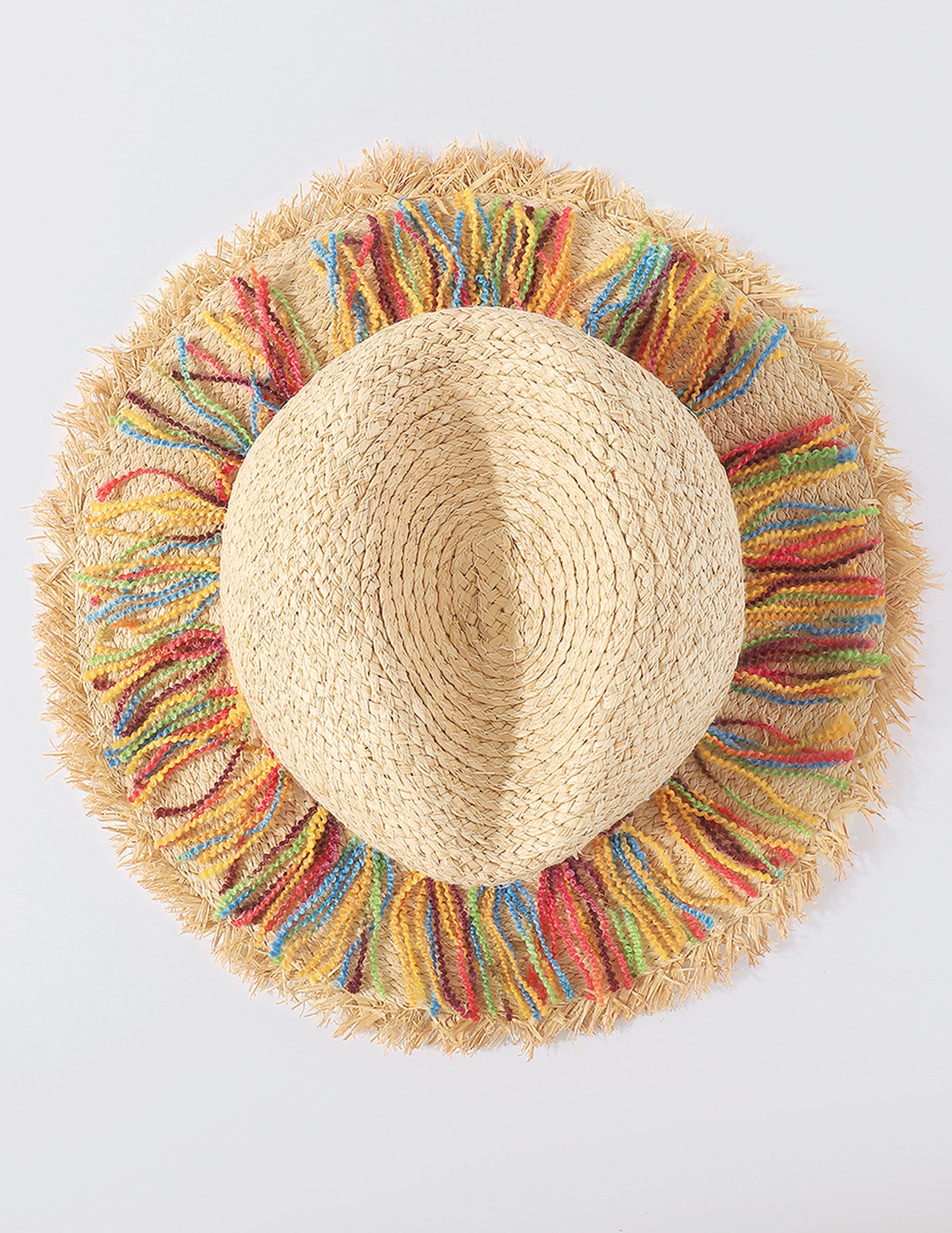 Colorful Cotton Rope Tassel Straw Hat-CALLISTARI
