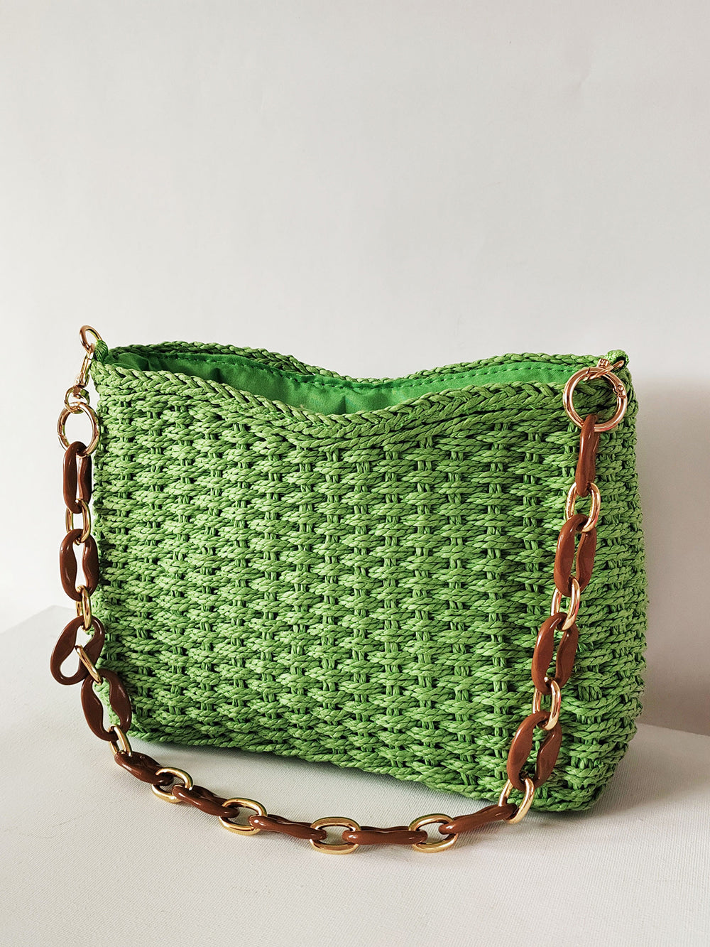 Square Chain Straw Bag-CALLISTARI