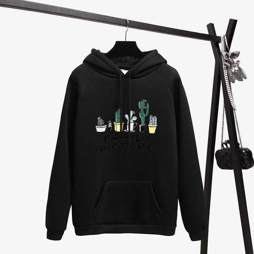 Family Picture Printed Casual Pullover Hoodie-CALLISTARI