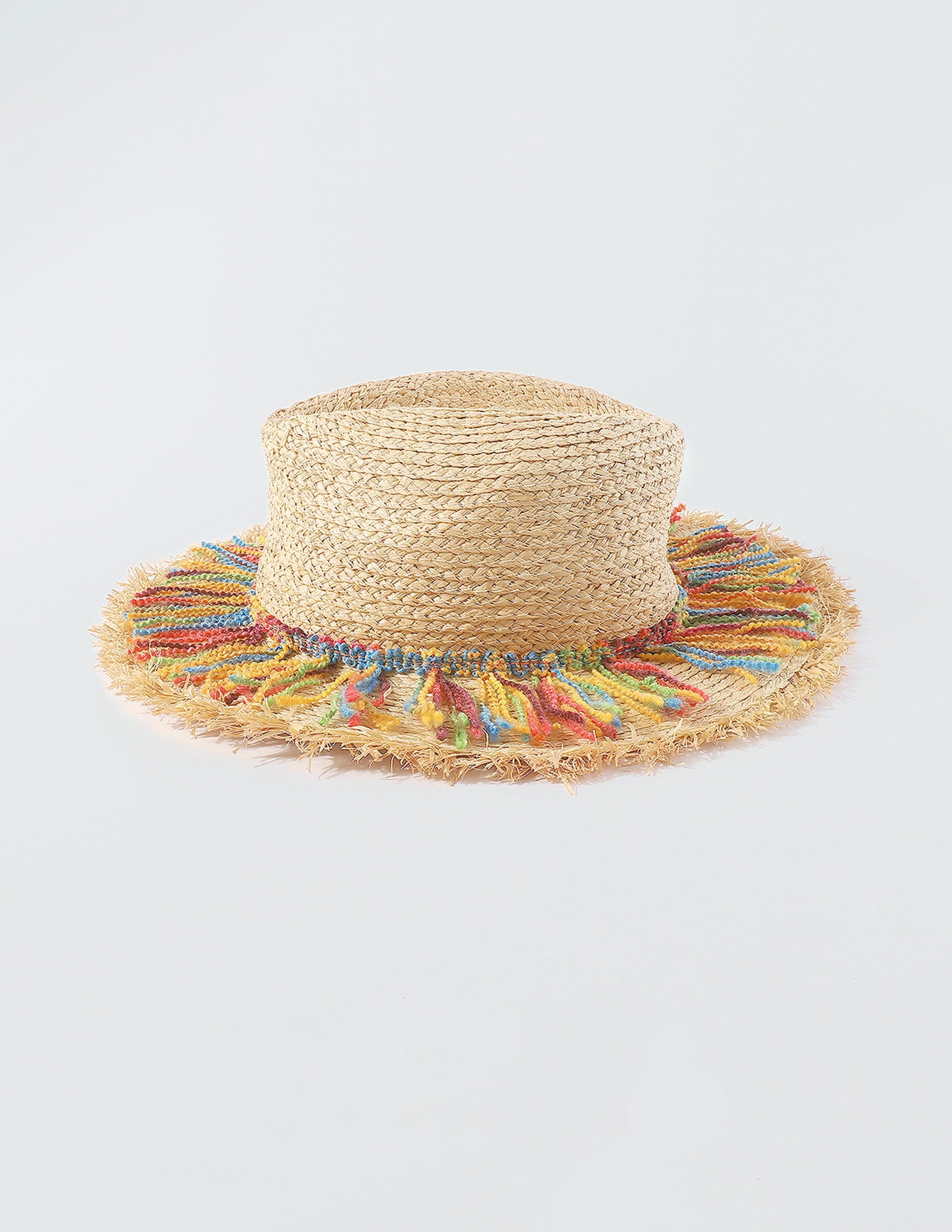 Colorful Cotton Rope Tassel Straw Hat-CALLISTARI
