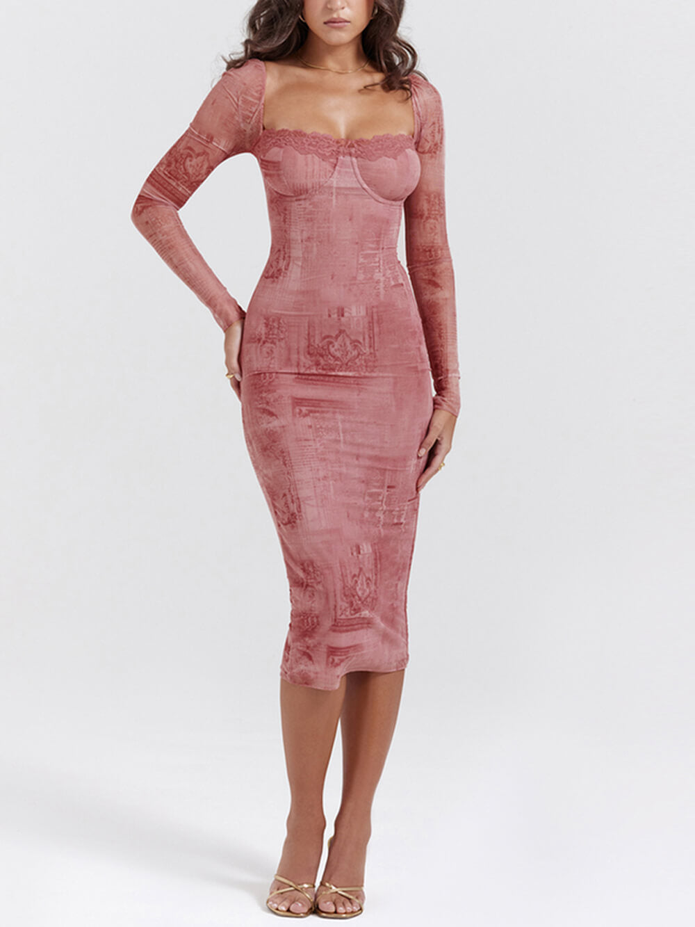 Pink Print Corset Dress-CALLISTARI
