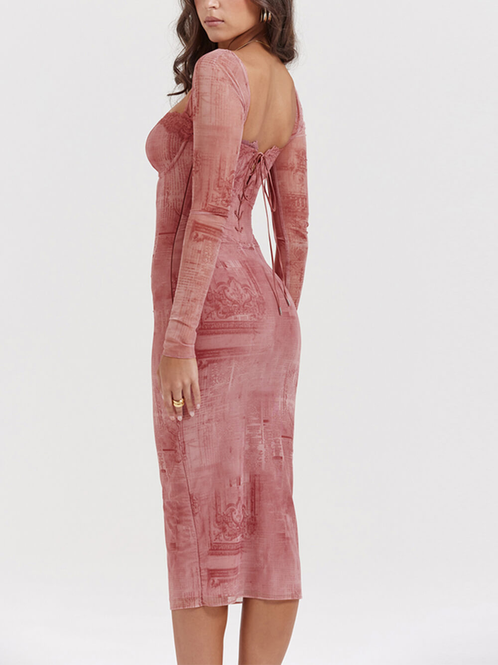 Pink Print Corset Dress-CALLISTARI