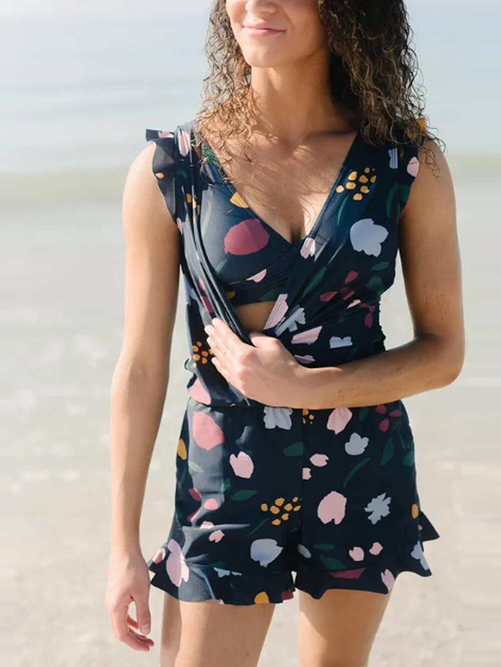 Pebble Swim Romper Built-in Bra-CALLISTARI