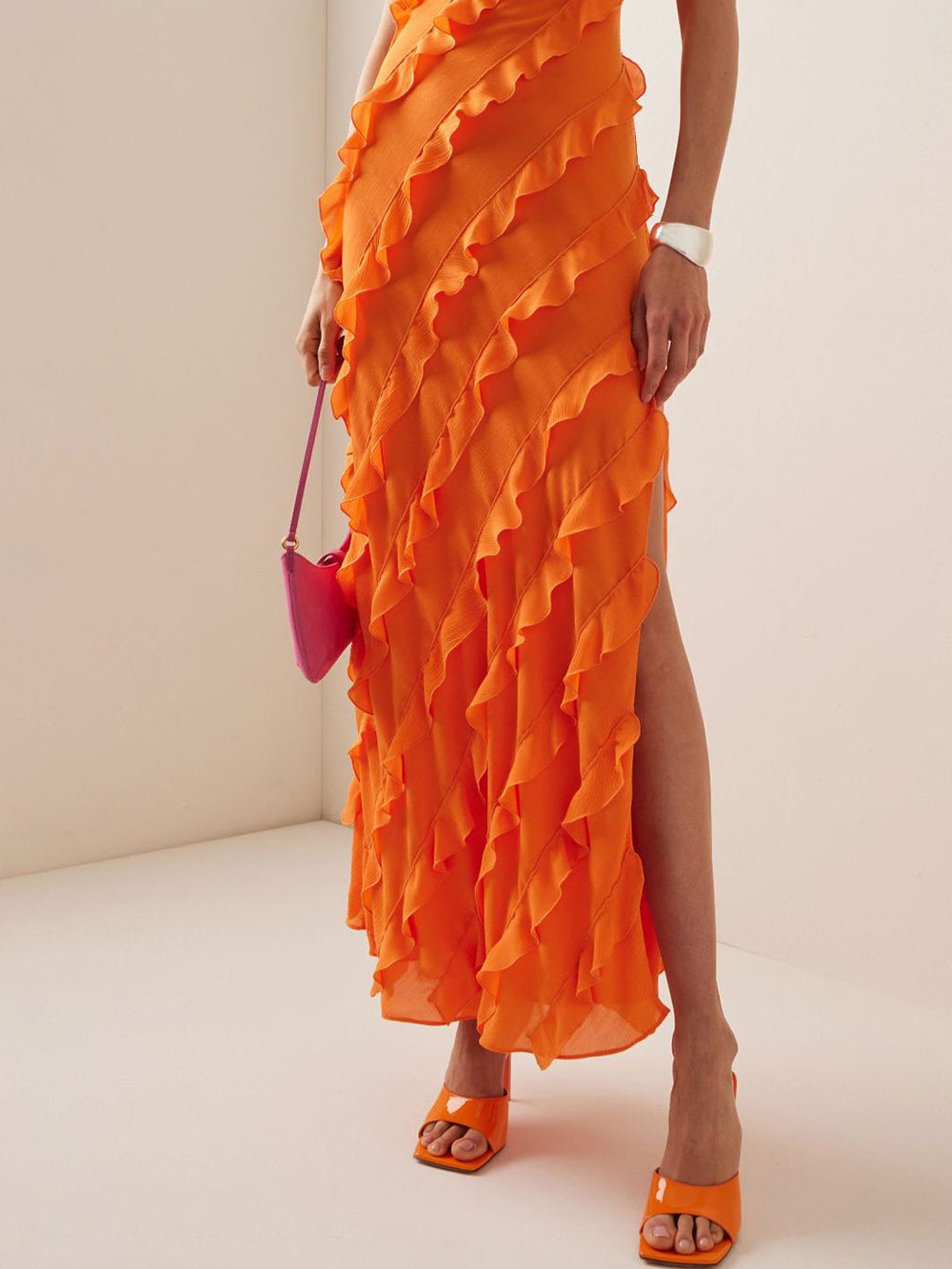 Wood Ear Skirt Slit Maxi Dress-CALLISTARI