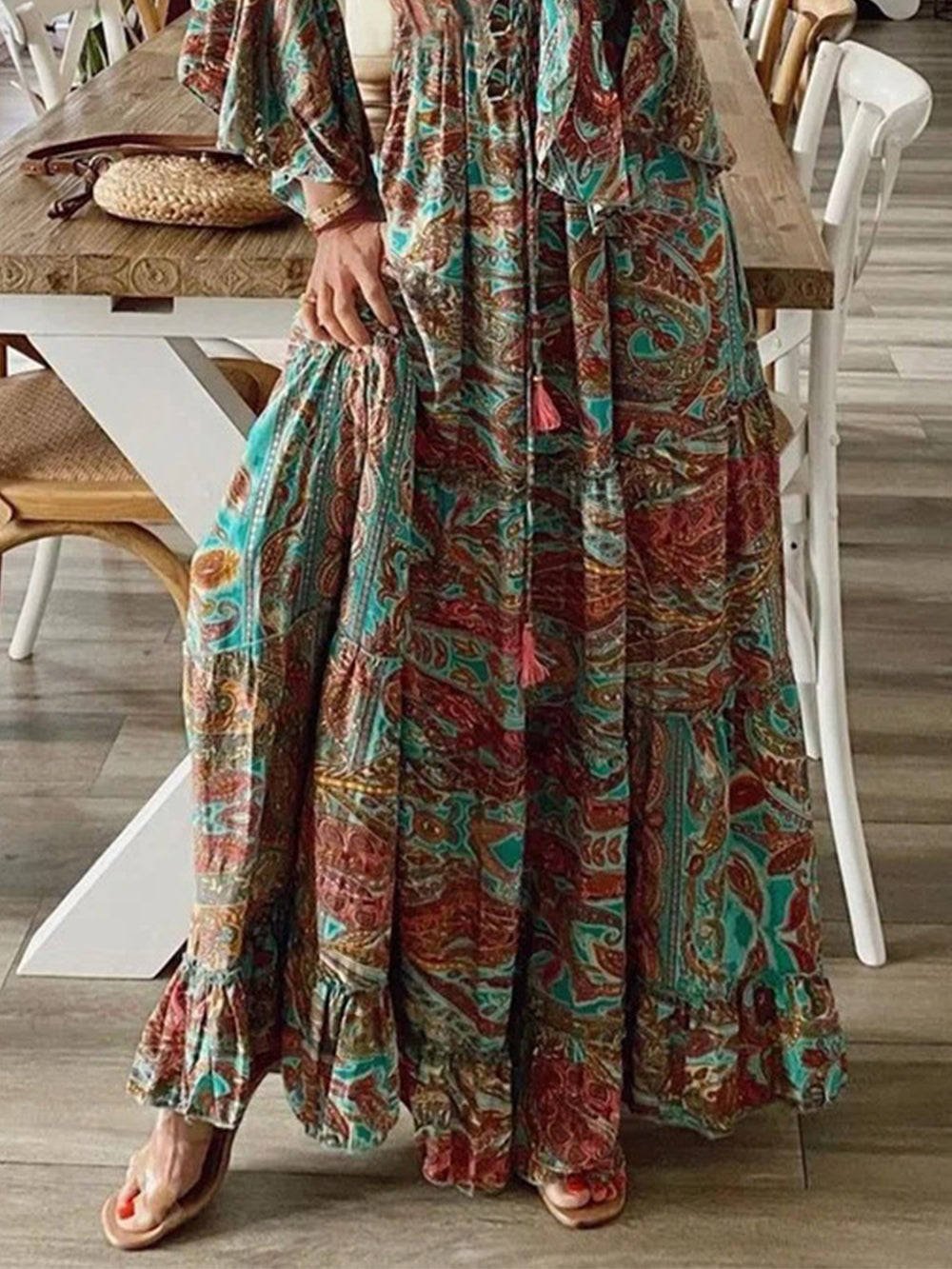 Down The West Coast Bohemia Print Maxi Dress-CALLISTARI