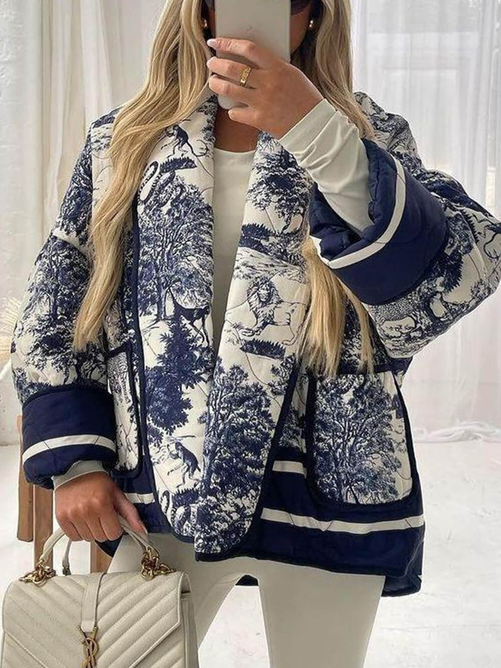 Printed Cotton-Padded Jacket With Double Pockets-CALLISTARI