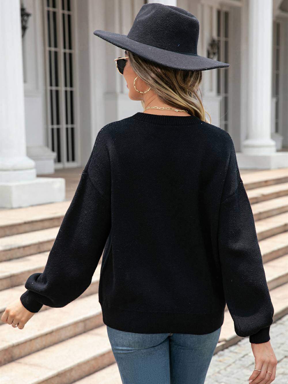 Sweetheart Knit Pullover Sweater-CALLISTARI