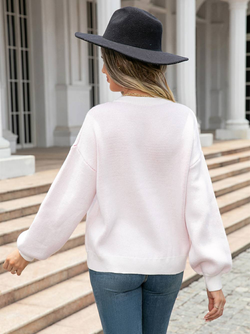 Sweetheart Knit Pullover Sweater-CALLISTARI