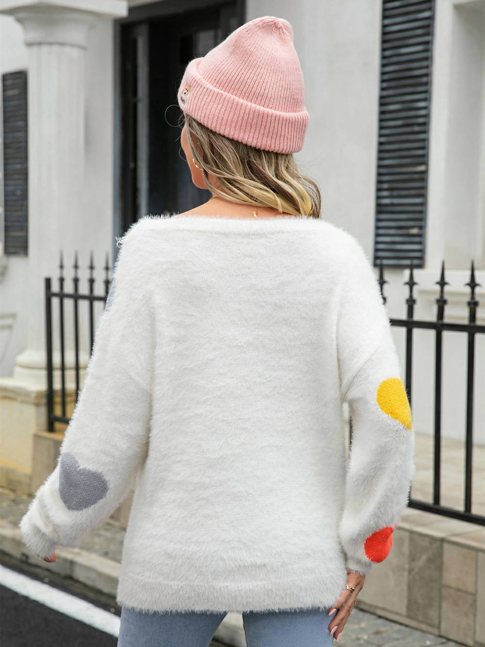 Furry Love Sweater with  Heart-CALLISTARI