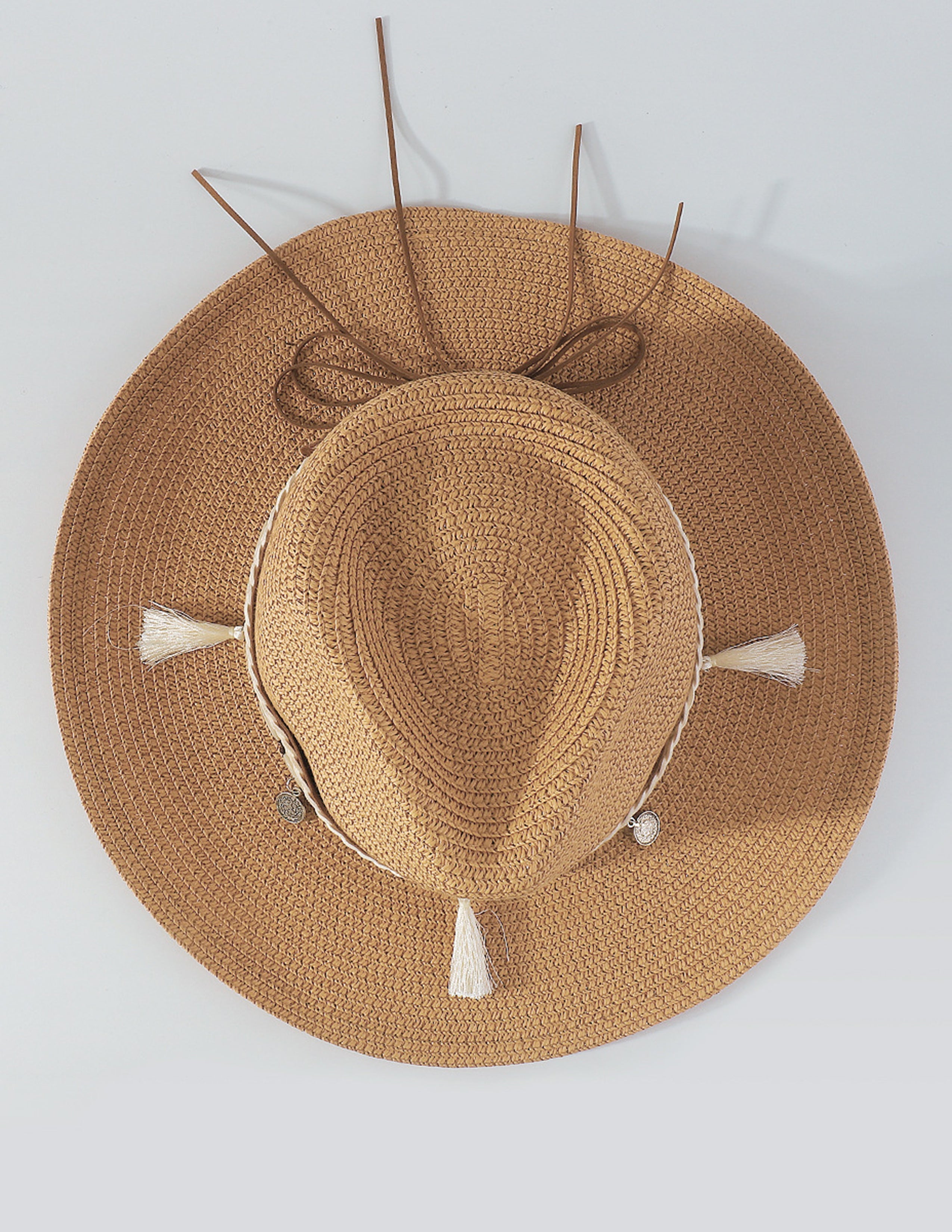 Straw Hat With Shell Tassels-CALLISTARI