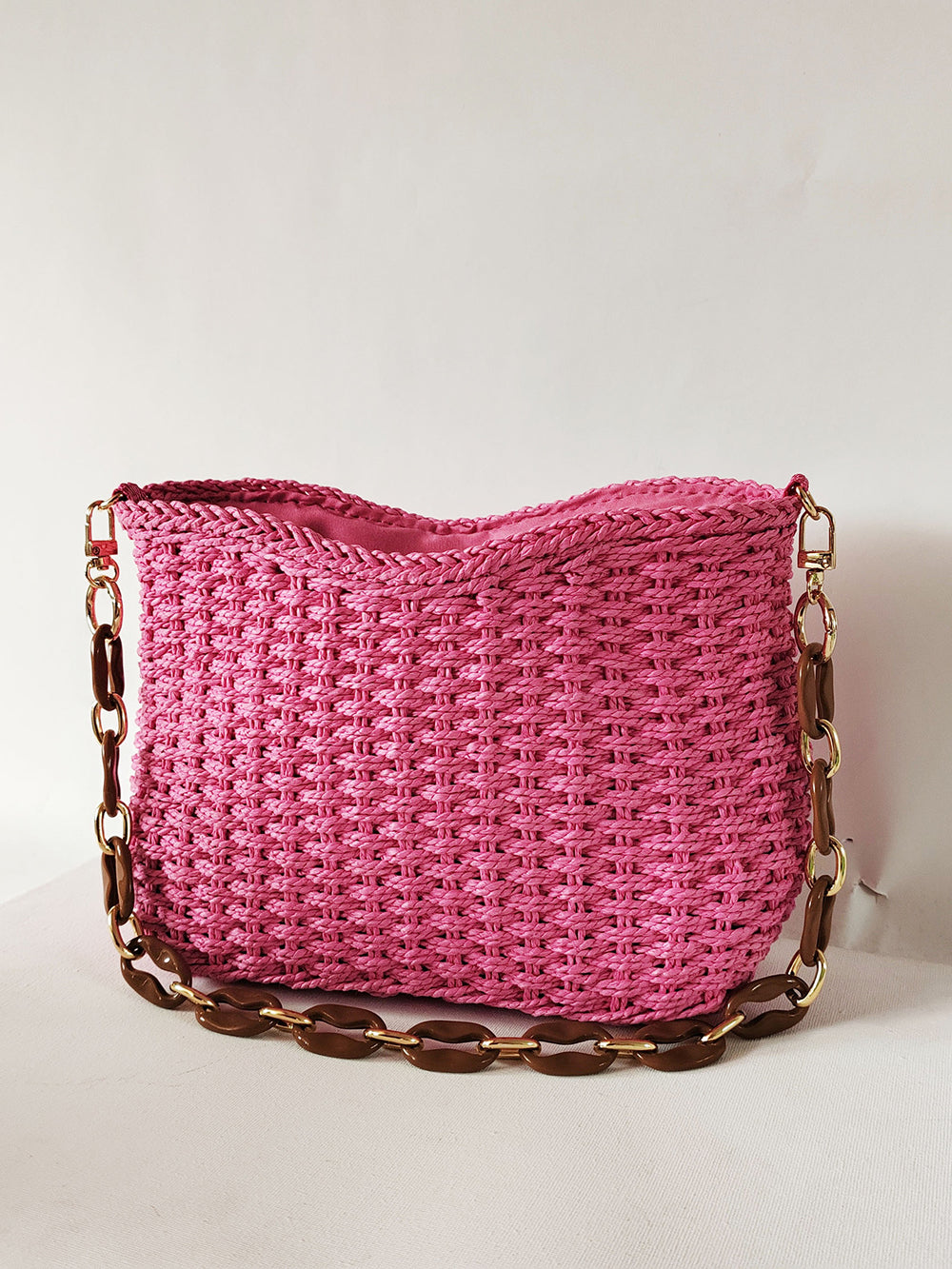 Square Chain Straw Bag-CALLISTARI