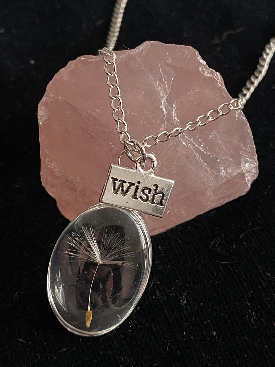 Resin Pressed Flower Necklaces - Ovar Crystal Dandelion-CALLISTARI