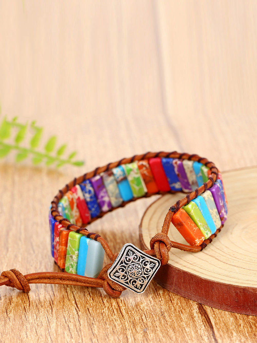 Natural Stone 7 Chakra Healing Chakra Tube Beads Bracelet-CALLISTARI