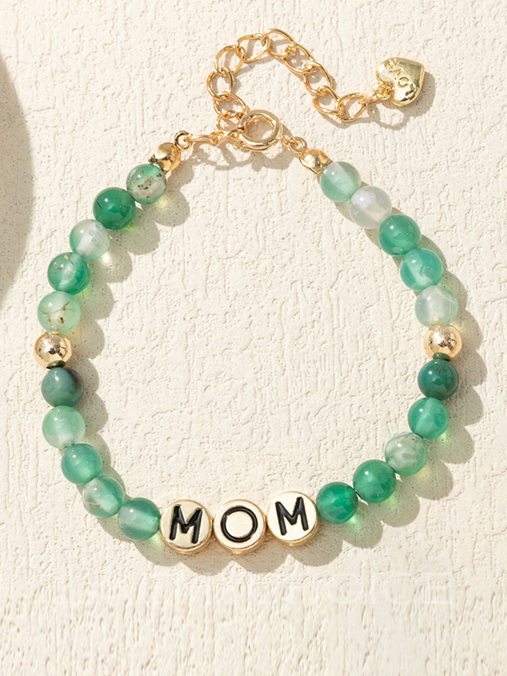 MOM Natural Green Agate Beaded Bracelet-CALLISTARI