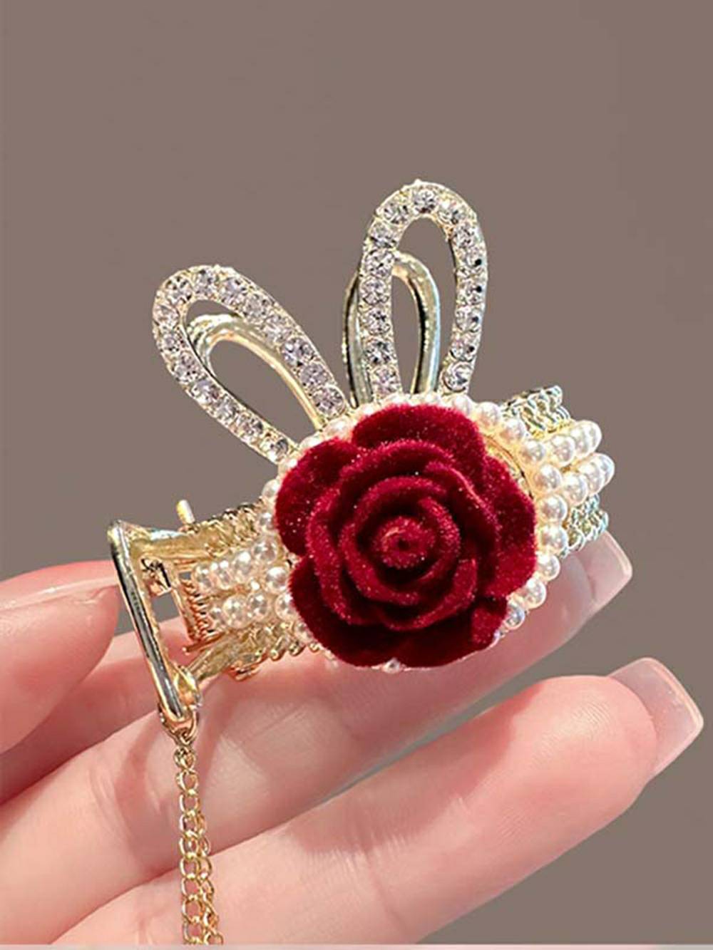 Antler & Bunny Ears Rose Hair Clip-CALLISTARI