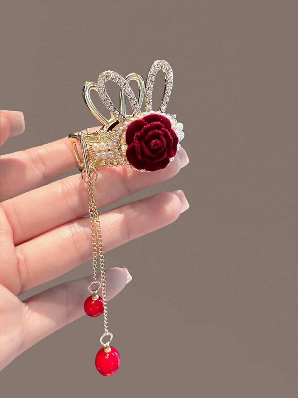 Antler & Bunny Ears Rose Hair Clip-CALLISTARI