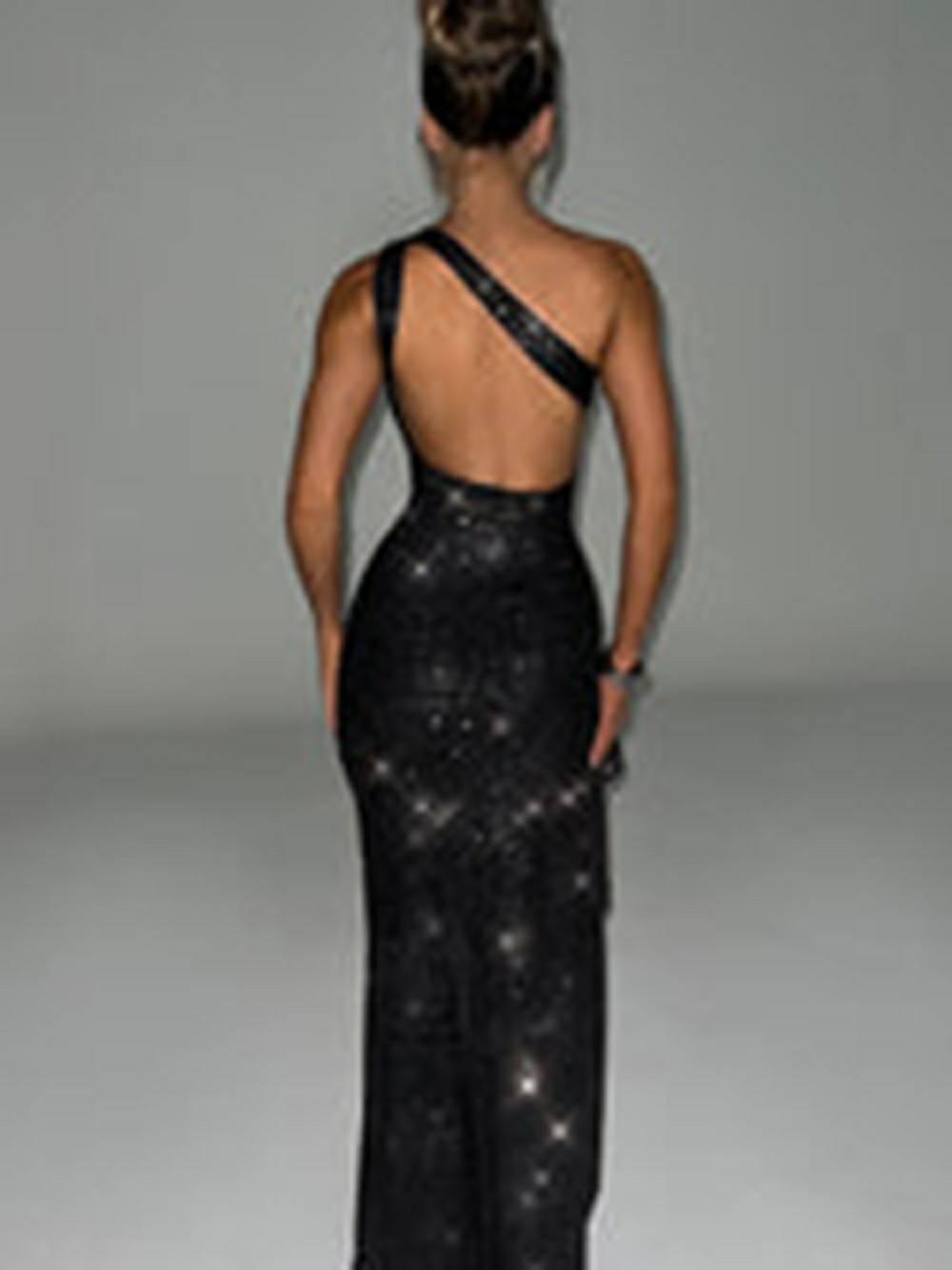 Genevieve Maxi Dress - Black Sparkle-CALLISTARI