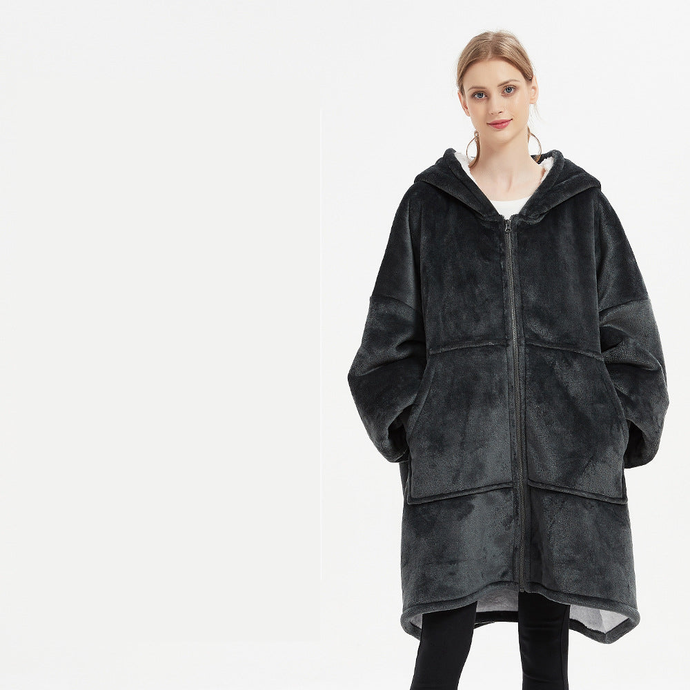 Oversized Robe Style Giant Blanket Hoodie-CALLISTARI