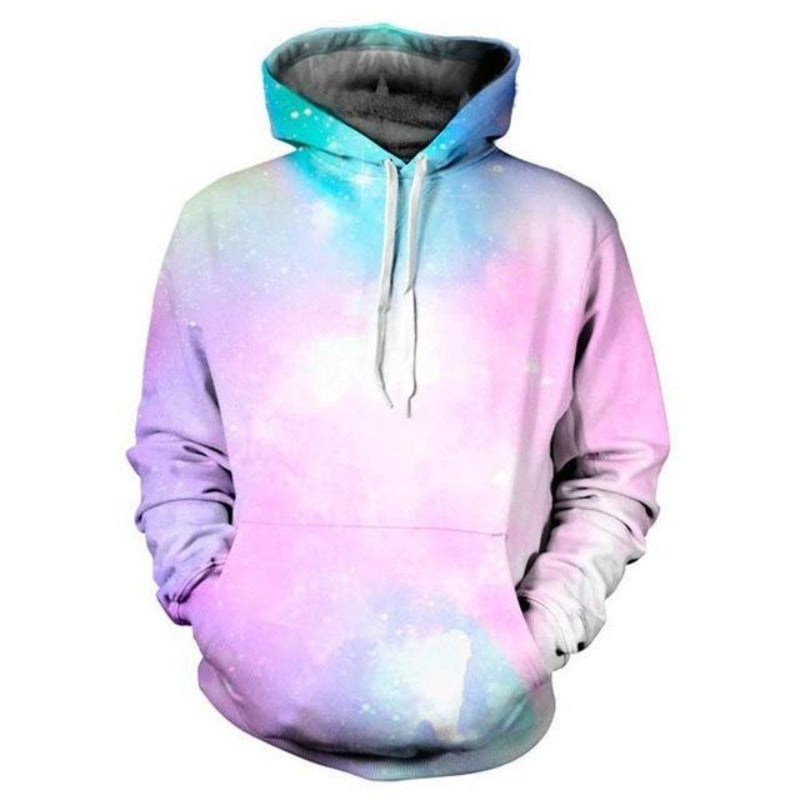Bright Light Shade Galaxy Printed Hoodie-CALLISTARI