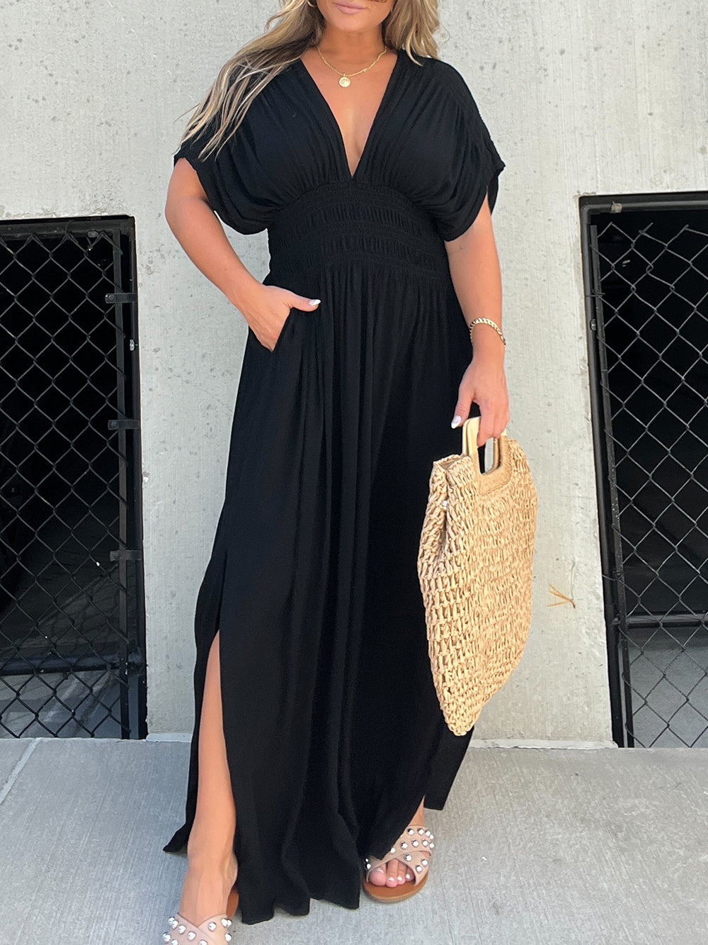 Black Broken Hearted Maxi Dress-CALLISTARI