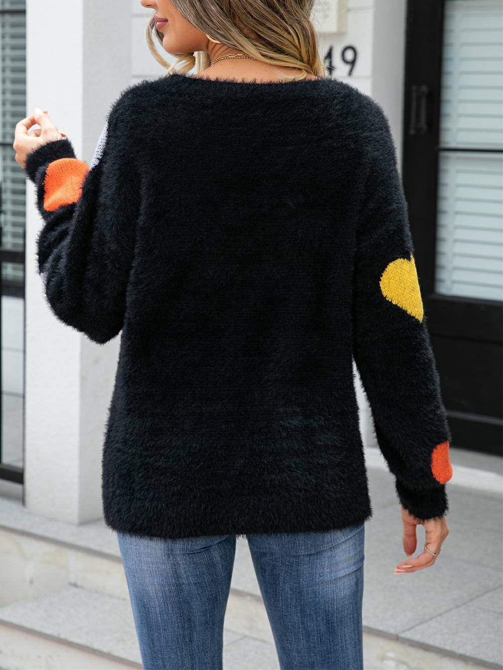 Furry Love Sweater with  Heart-CALLISTARI