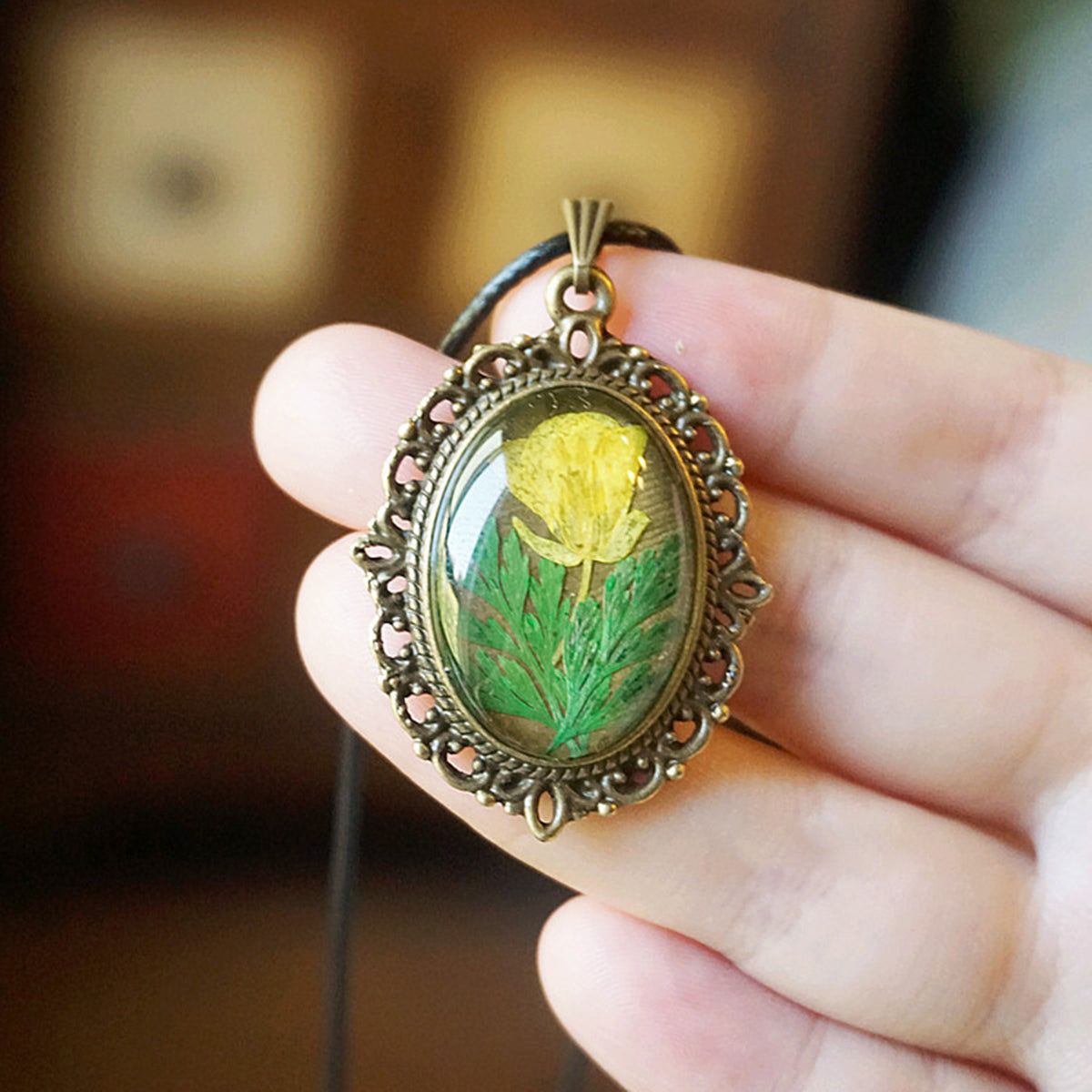 Resin Pressed Flower Necklaces - French Retro Violet & Lobelia Erinus-CALLISTARI