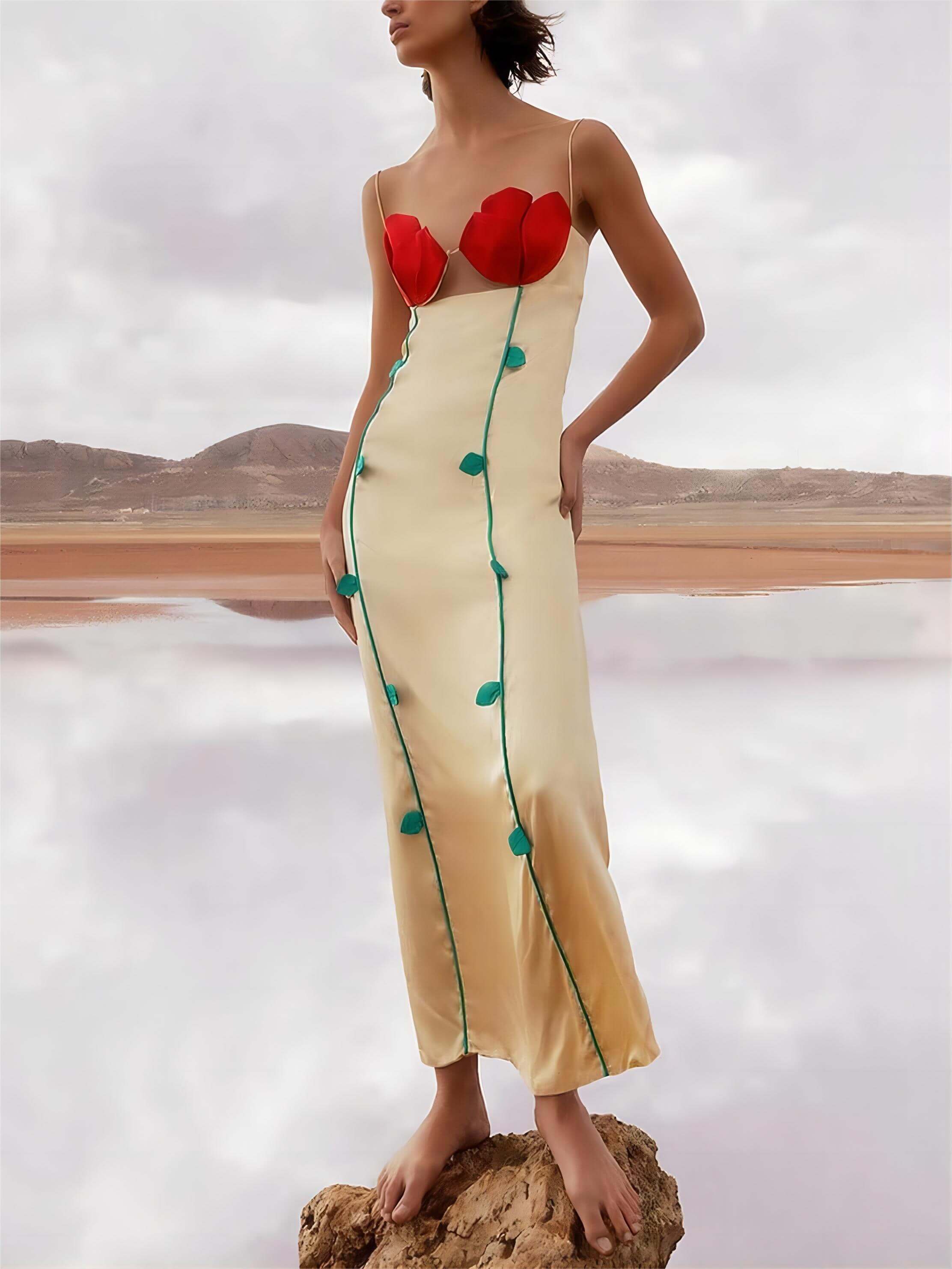 Callistari Fashionable And Sexy Sleeveless Contrast Patchwork Maxi Dresses-CALLISTARI