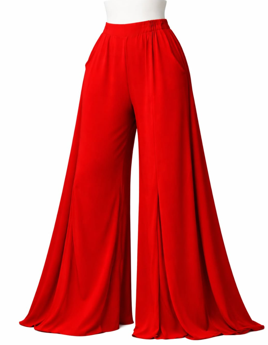 Backless ruffled top and wide-leg pants set