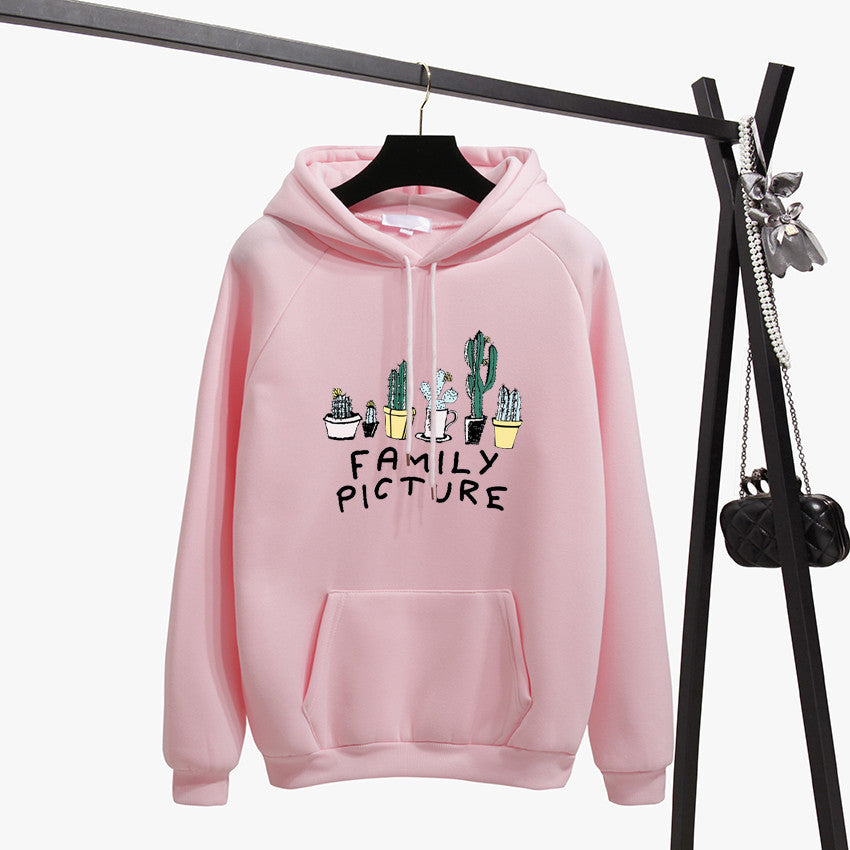 Family Picture Printed Casual Pullover Hoodie-CALLISTARI