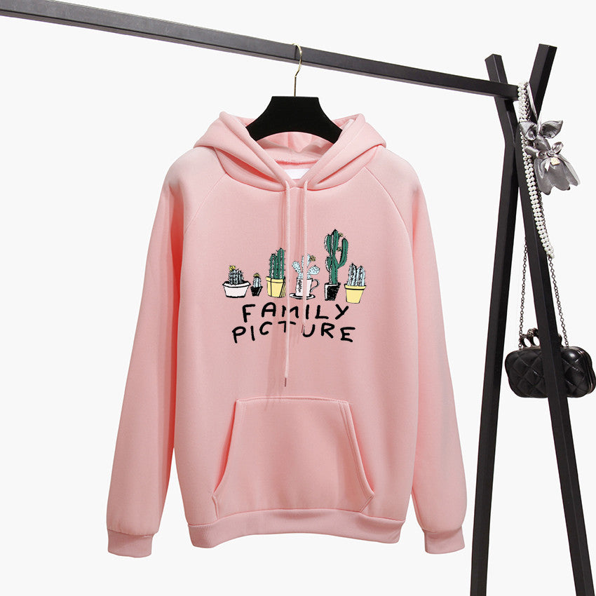 Family Picture Printed Casual Pullover Hoodie-CALLISTARI