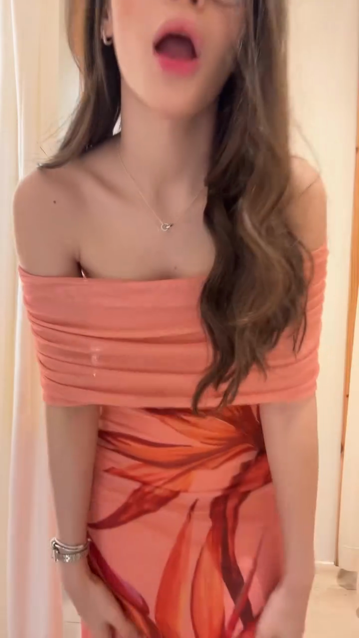 Coral Off - Shoulder Maxi Dress with Floral Prin